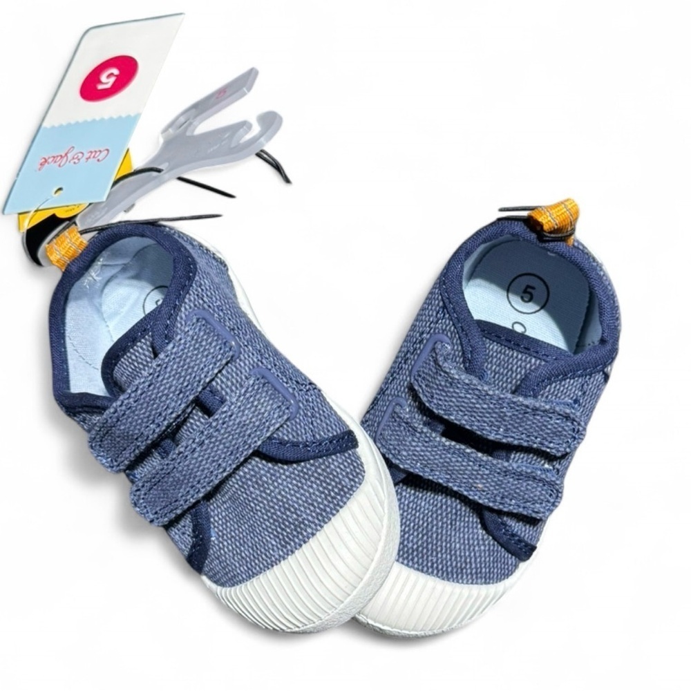 Cat & Jack Navy Blue Kids Sneakers Adjustable Hook and Loop Strap